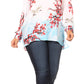 Sakkas Fara Women's Casual Floral Print Lightweight Long Sleeve Blouse Tunic Top