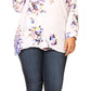 Sakkas Issa Women's Long Sleeve Floral Print Casual Button Down Shirt Blouse Top