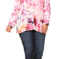 Sakkas Issa Women's Long Sleeve Floral Print Casual Button Down Shirt Blouse Top
