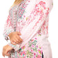 Sakkas Issa Women's Long Sleeve Floral Print Casual Button Down Shirt Blouse Top
