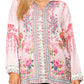 Sakkas Issa Women's Long Sleeve Floral Print Casual Button Down Shirt Blouse Top