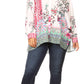 Sakkas Issa Women's Long Sleeve Floral Print Casual Button Down Shirt Blouse Top