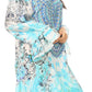 Sakkas Riza Women's Off Shoulder Long Sleeve Tunic Shirt Short Dress with Print