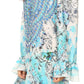 Sakkas Riza Women's Off Shoulder Long Sleeve Tunic Shirt Short Dress with Print