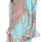 Sakkas Riza Women's Off Shoulder Long Sleeve Tunic Shirt Short Dress with Print