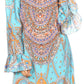 Sakkas Riza Women's Off Shoulder Long Sleeve Tunic Shirt Short Dress with Print