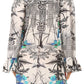 Sakkas Riza Women's Off Shoulder Long Sleeve Tunic Shirt Short Dress with Print