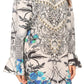 Sakkas Riza Women's Off Shoulder Long Sleeve Tunic Shirt Short Dress with Print