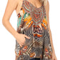 Sakkas Bette Women's Casual Boho Loose Printed Spaghetti Strap Top Tank Camisole