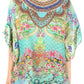 Sakkas Ella Women's Casual Short Sleeve Boxy Trendy Print Boho Blouse Top Tunic