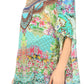 Sakkas Ella Women's Casual Short Sleeve Boxy Trendy Print Boho Blouse Top Tunic
