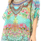 Sakkas Ella Women's Casual Short Sleeve Boxy Trendy Print Boho Blouse Top Tunic