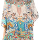 Sakkas Ella Women's Casual Short Sleeve Boxy Trendy Print Boho Blouse Top Tunic