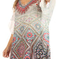 Sakkas Tanya Women's Short Sleeve Floral Print Loose Blouse Tunic V-neck Silky