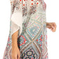 Sakkas Tanya Women's Short Sleeve Floral Print Loose Blouse Tunic V-neck Silky