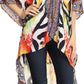 Sakkas Osiris Embellished Hi Low V-Neck Clasp Beach Cover-Up Kimono Kaftan Tunic