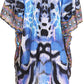 Sakkas Osiris Embellished Hi Low V-Neck Clasp Beach Cover-Up Kimono Kaftan Tunic