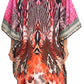 Sakkas Osiris Embellished Hi Low V-Neck Clasp Beach Cover-Up Kimono Kaftan Tunic