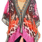 Sakkas Osiris Embellished Hi Low V-Neck Clasp Beach Cover-Up Kimono Kaftan Tunic
