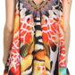 Sakkas Nasreen Sleeveless Printed V-Neck Tank Trapeze Caftan Adjustable Straps