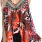 Sakkas Nasreen Sleeveless Printed V-Neck Tank Trapeze Caftan Adjustable Straps