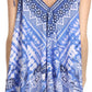Sakkas Nasreen Sleeveless Printed V-Neck Tank Trapeze Caftan Adjustable Straps