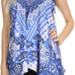 Sakkas Nasreen Sleeveless Printed V-Neck Tank Trapeze Caftan Adjustable Straps