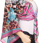Sakkas Amita Printed Embellished Kaftan Front Tie Kimono Sleeve Crop Top Shrug