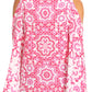 Sakkas Bosede Off Shoulder Bell Sleeve Casual Top Blouse w/Print and Rhimestones
