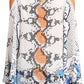 Sakkas Bosede Off Shoulder Bell Sleeve Casual Top Blouse w/Print and Rhimestones