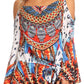 Sakkas Bosede Off Shoulder Bell Sleeve Casual Top Blouse w/Print and Rhimestones