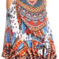 Sakkas Bosede Off Shoulder Bell Sleeve Casual Top Blouse w/Print and Rhimestones