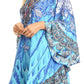 Sakkas Delu Flowy V Neck Blouse Top with Ruffled Trim and Rhinestones