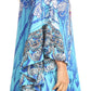 Sakkas Delu Flowy V Neck Blouse Top with Ruffled Trim and Rhinestones