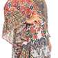 Sakkas Delu Flowy V Neck Blouse Top with Ruffled Trim and Rhinestones