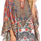 Sakkas Delu Flowy V Neck Blouse Top with Ruffled Trim and Rhinestones