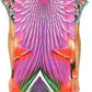 Sakkas Lesedi Top Blouse With Cap Sleeves Colorful Print and Rhinestones