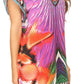 Sakkas Lesedi Top Blouse With Cap Sleeves Colorful Print and Rhinestones