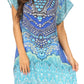 Sakkas Lesedi Top Blouse With Cap Sleeves Colorful Print and Rhinestones