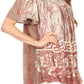 Sakkas Audry Flutter Sleeve V-Neck Batik Top with Sequins and Embroidery