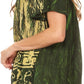 Sakkas Audry Flutter Sleeve V-Neck Batik Top with Sequins and Embroidery