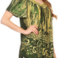 Sakkas Audry Flutter Sleeve V-Neck Batik Top with Sequins and Embroidery