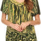 Sakkas Audry Flutter Sleeve V-Neck Batik Top with Sequins and Embroidery