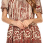 Sakkas Audry Flutter Sleeve V-Neck Batik Top with Sequins and Embroidery