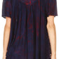 Sakkas Audry Flutter Sleeve V-Neck Batik Top with Sequins and Embroidery