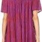 Sakkas Audry Flutter Sleeve V-Neck Batik Top with Sequins and Embroidery