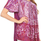 Sakkas Audry Flutter Sleeve V-Neck Batik Top with Sequins and Embroidery