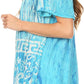 Sakkas Audry Flutter Sleeve V-Neck Batik Top with Sequins and Embroidery