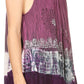 Sakkas Cecily Crinkle Floral Batik Tank with Sequins and Embroidery