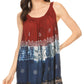 Sakkas Cecily Crinkle Floral Batik Tank with Sequins and Embroidery